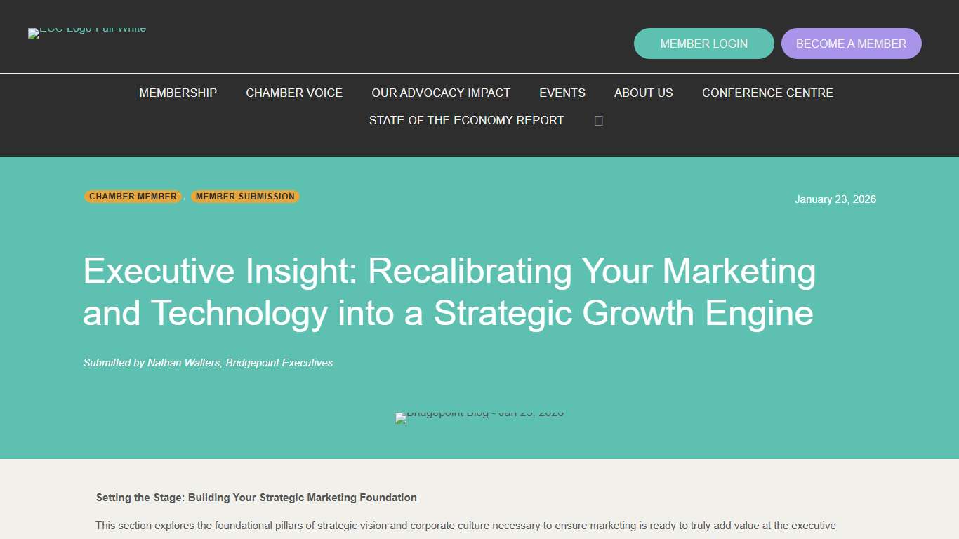 Executive Insight: Recalibrating Your Marketing and Technology into a Strategic Growth Engine - Edmonton Chamber of Commerce